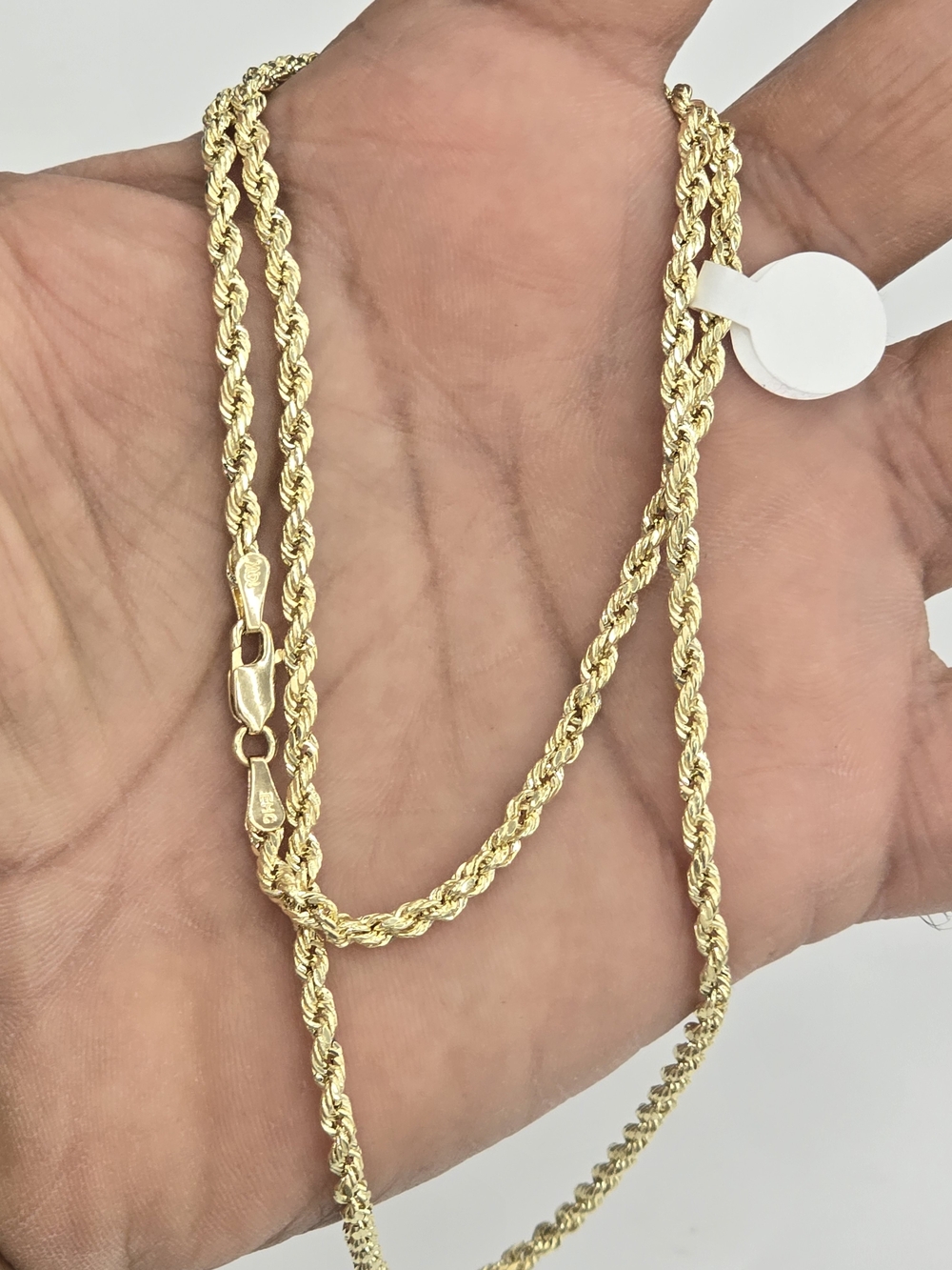 14k Real Gold Rope Chain 3mm 22 Inches - Picture 9 of 10